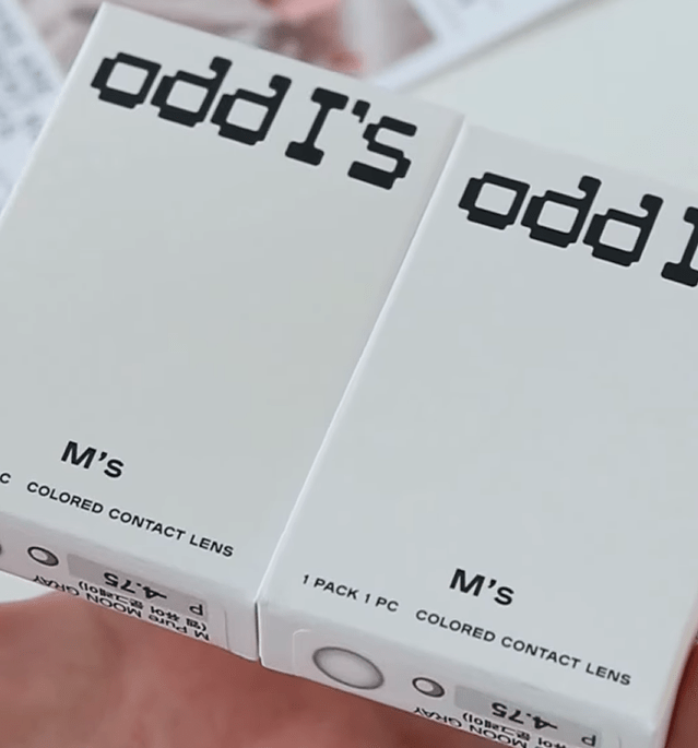 Odd I's M pure Moon Gray colored contact lens, 13.1mm graphic diameter, Monthly wear