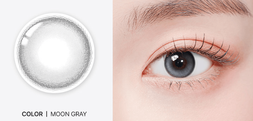 Odd I's M pure Moon Gray colored contact lens, 13.1mm graphic diameter, Monthly wear