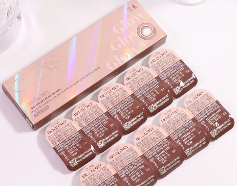 Olens Big Glowy 1Day Mocha Brown (10p) colored contact lens, 13.6mm graphic diameter, Daily wear