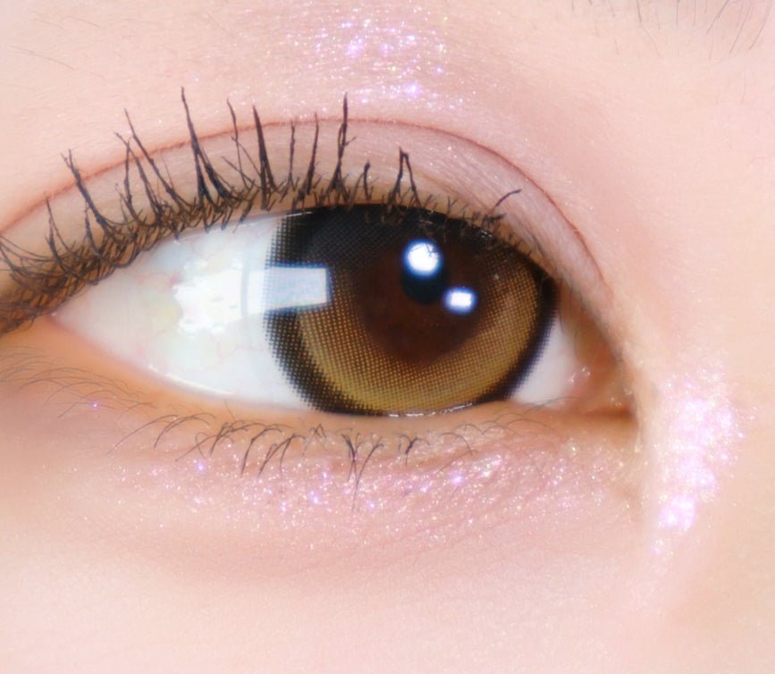 Olens Big Glowy 1Day Mocha Brown (10p) colored contact lens, 13.6mm graphic diameter, Daily wear