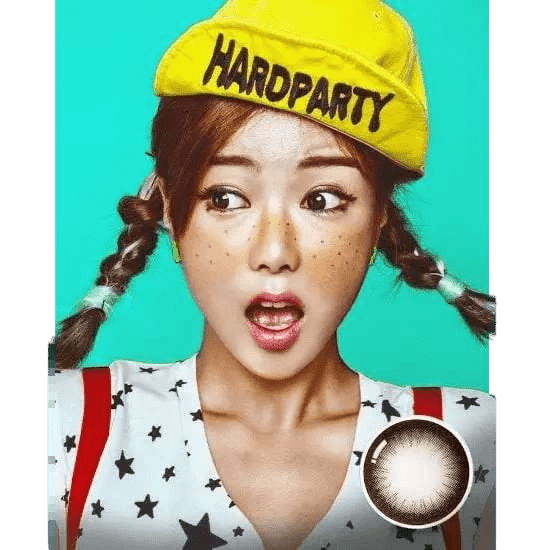 Olens BT Choco Black — model portrait showing the contact lens look