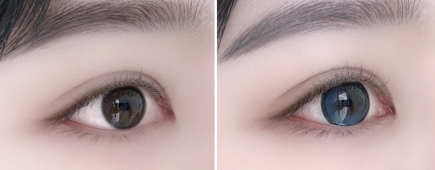 Olens EOTD Dark Blue colored contact lens, 13.8mm graphic diameter, Monthly wear