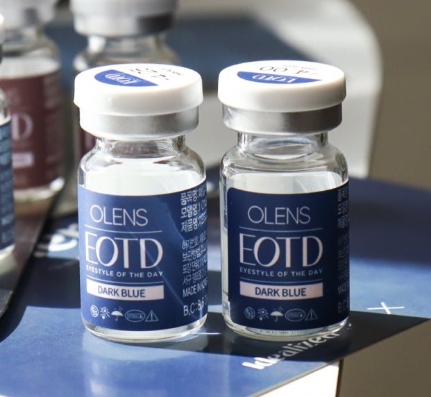 Olens EOTD Dark Blue colored contact lens, 13.8mm graphic diameter, Monthly wear