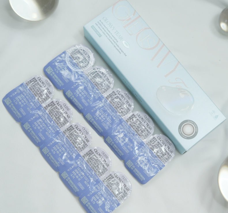 Olens Glowy Tear 1Day Gray (20P) colored contact lens, 13.3mm graphic diameter, Daily wear