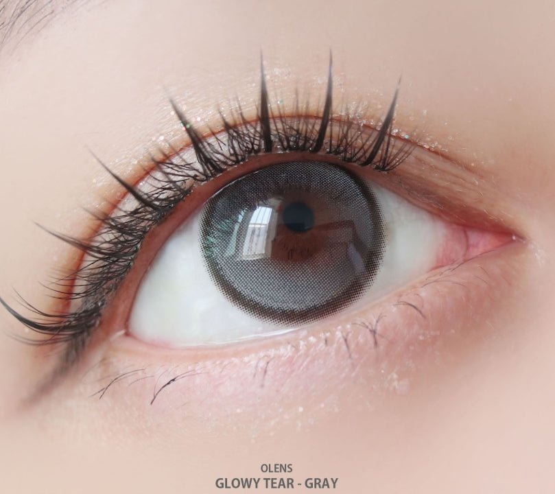 Olens Glowy Tear 1Day Gray (20P) colored contact lens, 13.3mm graphic diameter, Daily wear