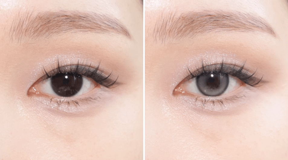 Olens Muse Shine Gray colored contact lens, 13.3mm graphic diameter, Monthly wear