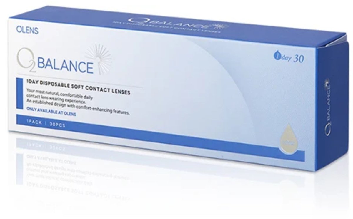 Olens O2 Balance 1Day Clear Toric (30p) colored contact lens, 14.2mm graphic diameter, Daily wear