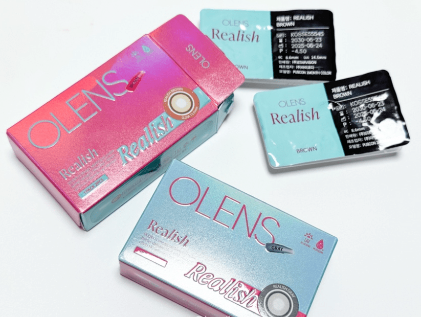 Olens Realish Brown colored contact lens, 13.5mm graphic diameter, Monthly wear
