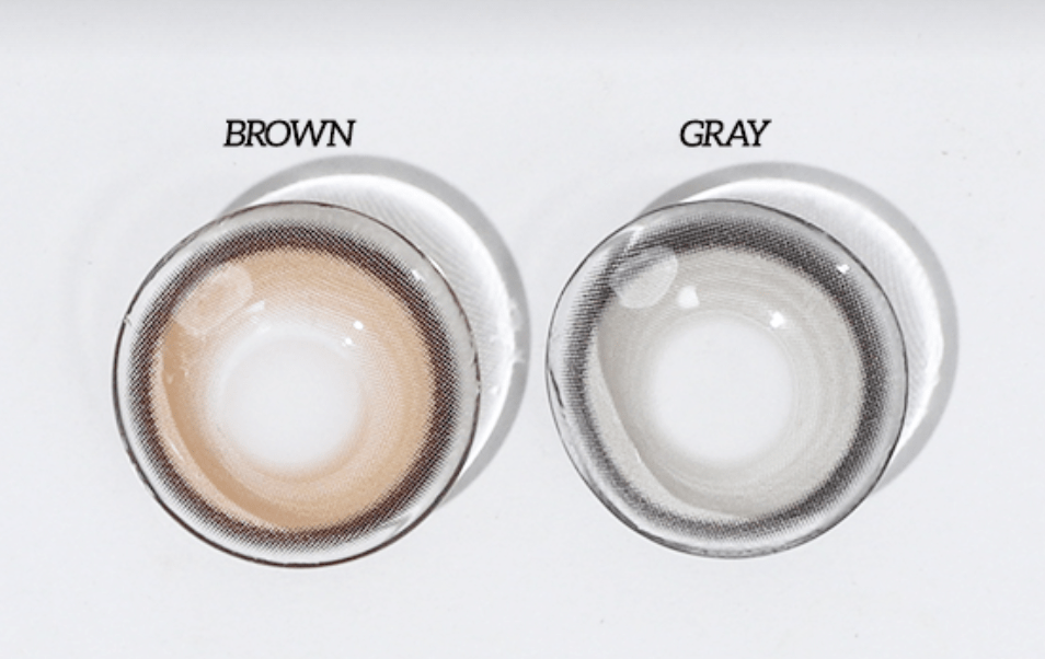 Olens Realish Gray colored contact lens, 13.5mm graphic diameter, Monthly wear