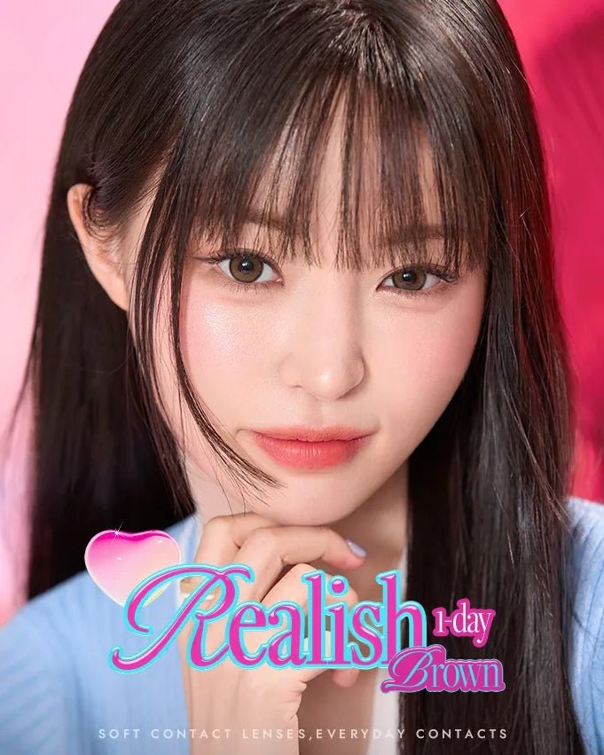 Olens Realish 1Day Brown (10p) colored contact lens, 13.5mm graphic diameter, Daily wear