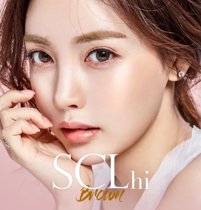 Olens SCL HI Brown — model portrait showing the contact lens look