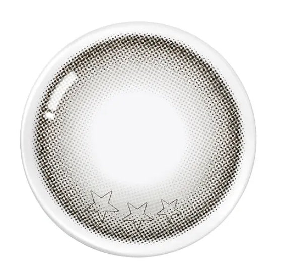 Olens Secret Star Gray colored contact lens, 12.9mm graphic diameter, Monthly wear