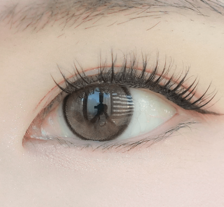 Olens Secrit Tint Brown colored contact lens, 13.5mm graphic diameter, Monthly wear