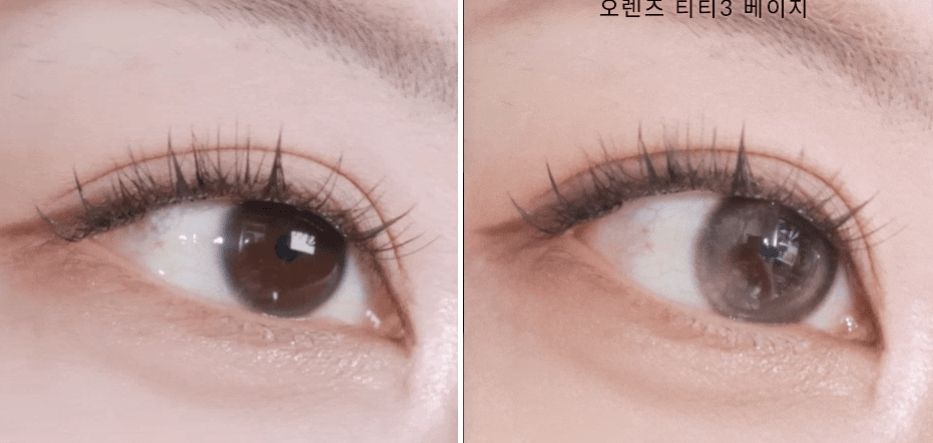 Olens TT3 Beige Brown colored contact lens, 13.3mm graphic diameter, 3-6 Months wear