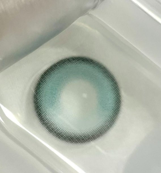Romantea Bubbly Candy Blue Toric colored contact lens, 13.9mm graphic diameter, 3-6 Months wear
