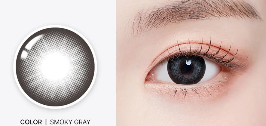 Romantea Smoky Gray Toric colored contact lens, 13.9mm graphic diameter, 3-6 Months wear