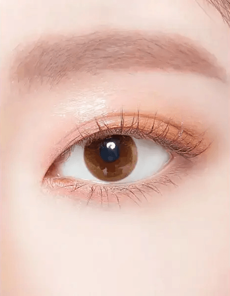 LensTown 17Again Brown — single-eye close-up showing the contact lens appearance