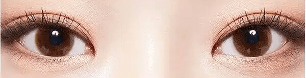LensTown 17Again Brown — both eyes wearing the contact lenses