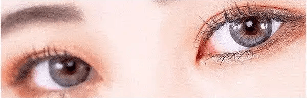 LensTown 247 Fit Gray (10p) — both eyes wearing the contact lenses