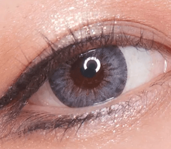 LensTown 247 Fit Gray (10p) — single-eye close-up showing the contact lens appearance