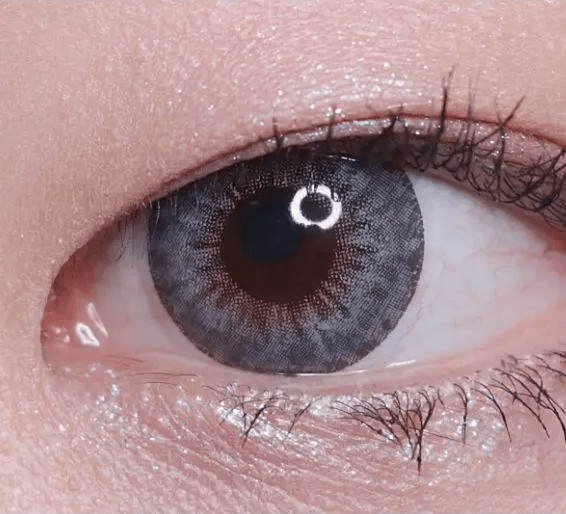 LensTown 247 Fit Gray (10p) — single-eye close-up showing the contact lens appearance