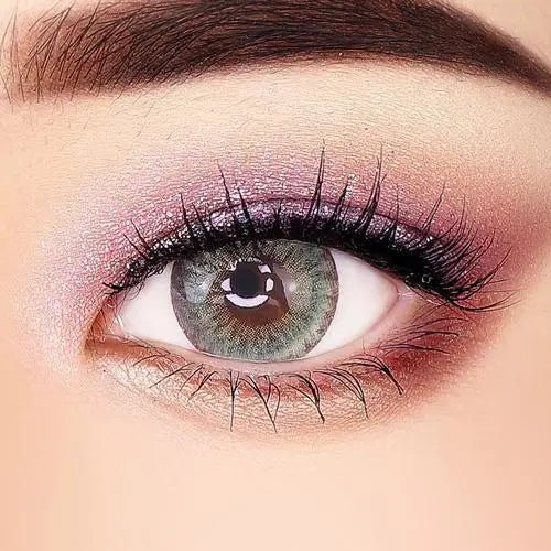 LensTown 247 Fit Green (10p) — single-eye close-up showing the contact lens appearance