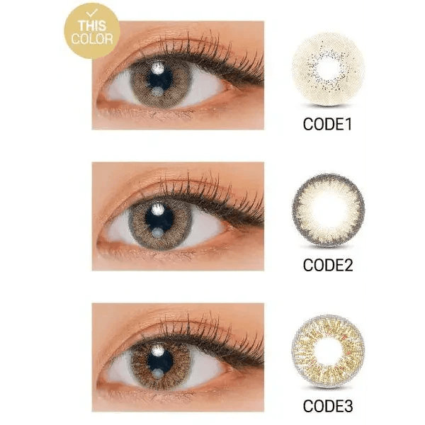LensVery 3Brown colored contacts - comparison of the series lens patterns and colors