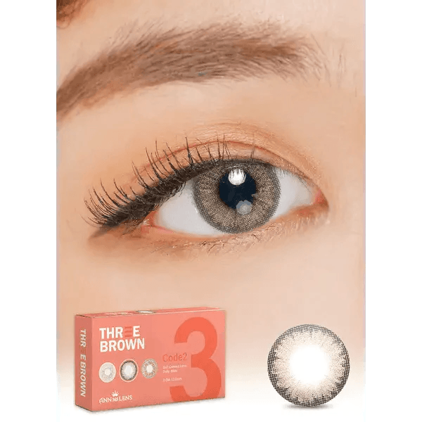 LensVery 3Brown colored contacts - on-eye and design reference collage