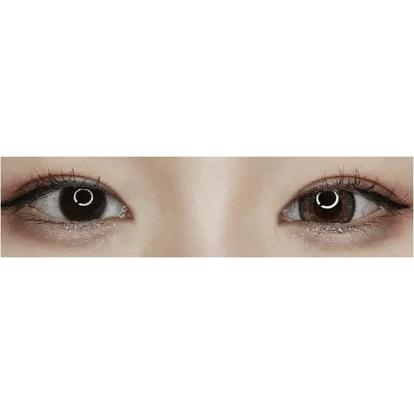 LensTown Back to Basic Avenue Brown — both eyes wearing the contact lenses