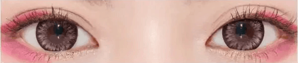 LensTown Back to Basic Macaron Pink — both eyes wearing the contact lenses