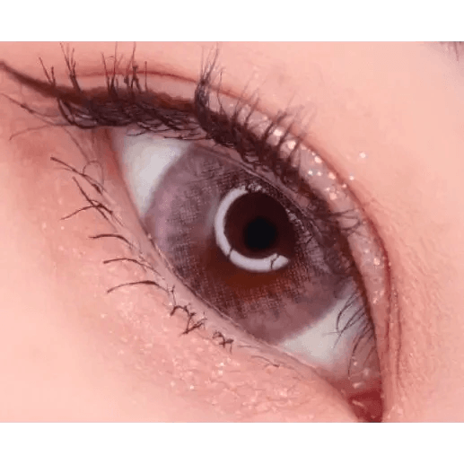 LensTown Back to Basic Street Ash Pink — single-eye close-up showing the contact lens appearance