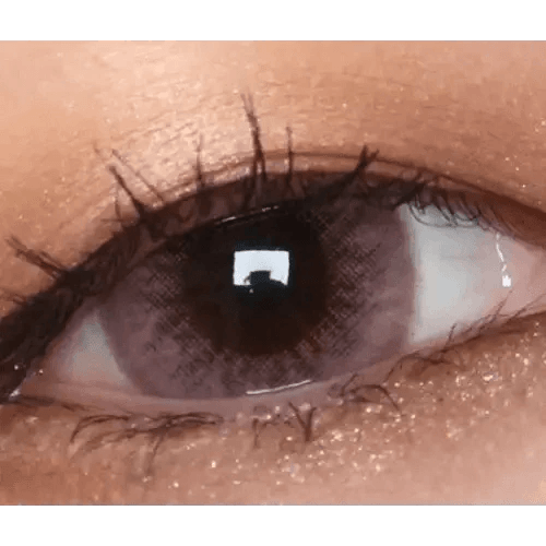 LensTown Back to Basic Street Ash Pink — single-eye close-up showing the contact lens appearance