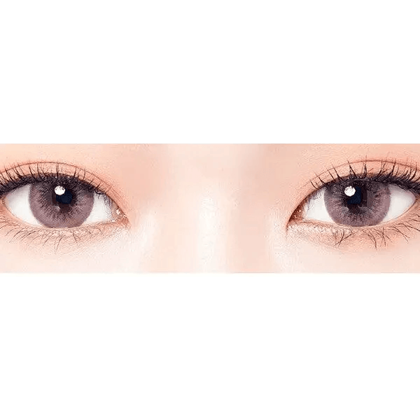 LensTown Back to Basic Street Ash Pink — both eyes wearing the contact lenses
