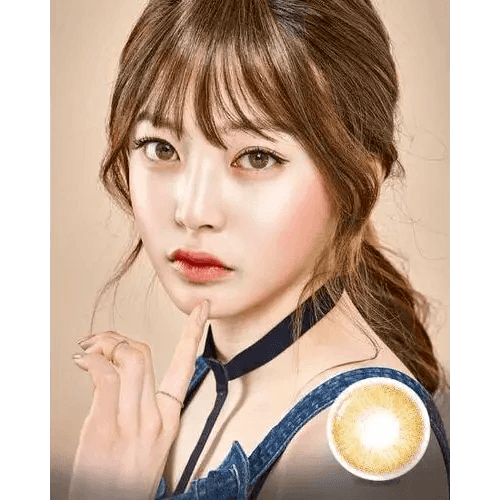 Olens Bebe Hazel — model portrait showing the contact lens look