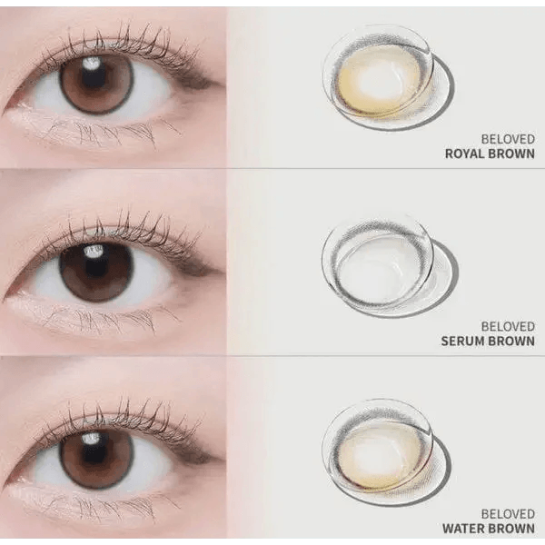 LensTown Beloved Water Brown — contact lens product information graphic