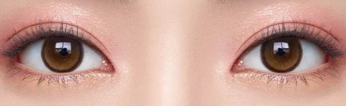 Olens Big Glowy Hazel Brown colored contact lens, 13.6mm graphic diameter, Monthly wear