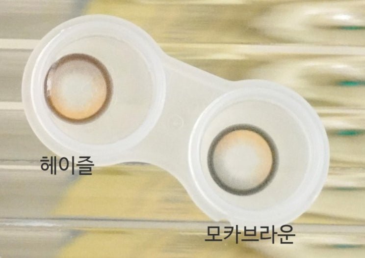 Olens Big Glowy Hazel Brown colored contact lens, 13.6mm graphic diameter, Monthly wear