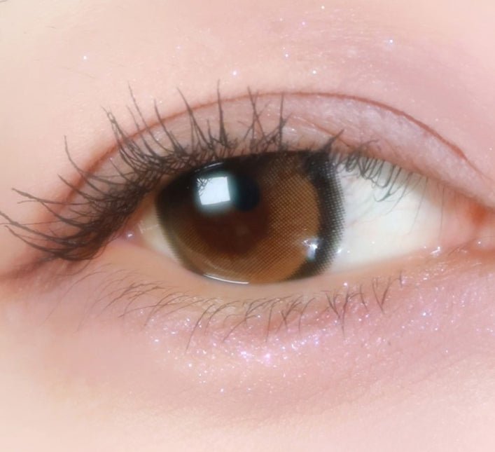 Olens Big Glowy Mocha Brown colored contact lens, 13.6mm graphic diameter, Monthly wear