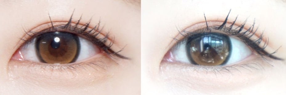 Olens Big Glowy Mocha Brown colored contact lens, 13.6mm graphic diameter, Monthly wear