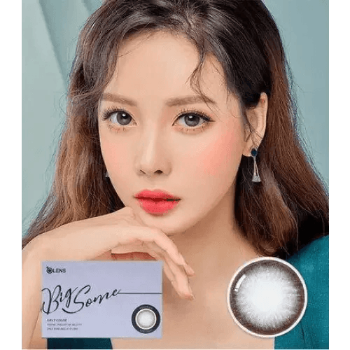 Olens Bigsome Gray — model portrait showing the contact lens look