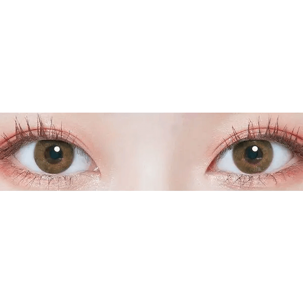 LensTown Breeze 2 Brown — both eyes wearing the contact lenses