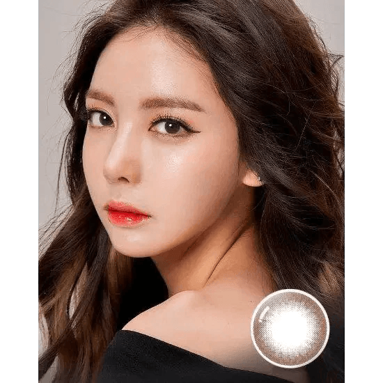 Olens BS 21 Gray — model portrait showing the contact lens look