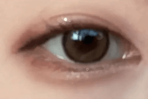 i-DOL Canna Roze Beige Brown 1Day (10p) — single-eye close-up showing the contact lens appearance