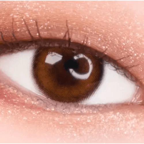 LensVery Celina Brown (10p) — single-eye close-up showing the contact lens appearance