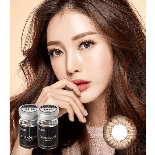 Olens Chandelier Brown — model portrait showing the contact lens look