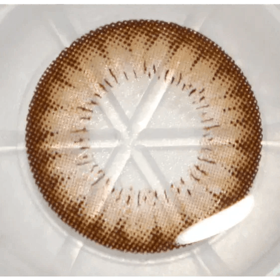 Olens Chandelier Brown — close-up of the contact lens design