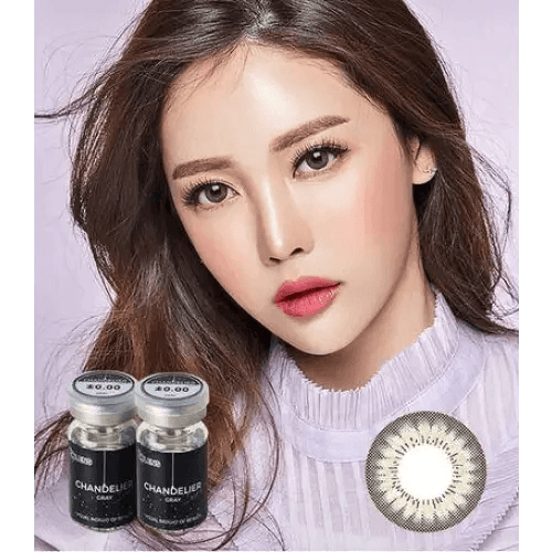 Olens Chandelier Gray — model portrait showing the contact lens look