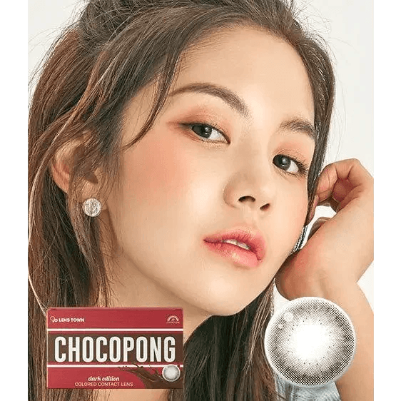 LensTown Chocopong Dark Choco colored contact lens, 13.3mm graphic diameter, Monthly wear