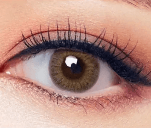 Olens Classi Mistique Gray — single-eye close-up showing the contact lens appearance