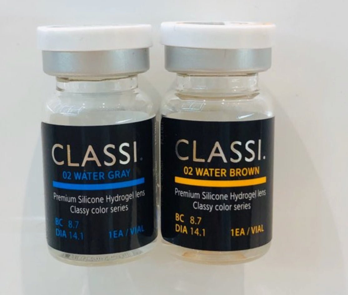 Olens Classi Water Gray colored contact lens, 13.4mm graphic diameter, 3-6 Months wear